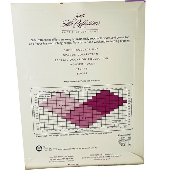 Hanes Silk Reflections Sheer Reinforced Toe AB White Hosiery Luxurious Touch - Picture 4 of 6